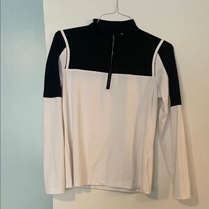 Black and White Long Sleeve Golf Quarter Zip